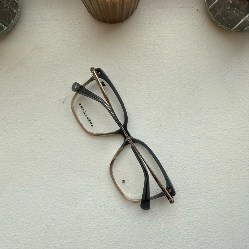 new Longchamp LO2751 Square Cat‑Eye Eyeglasses, Transparent Blue/Beige